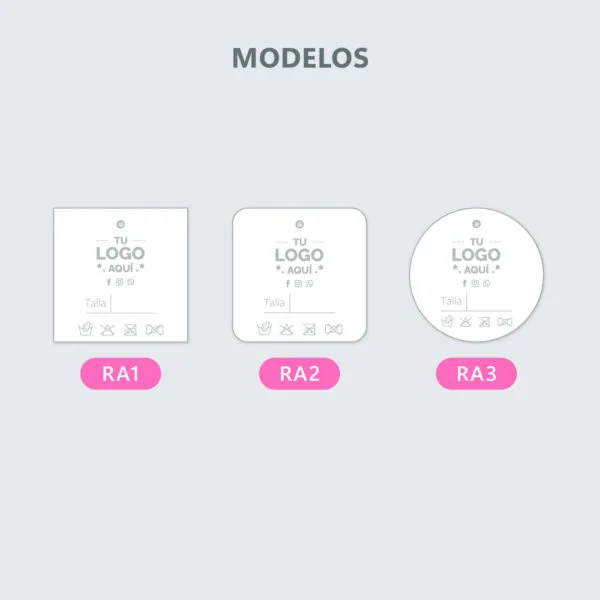 Etiquetas para ropa 5x5cm, una cara