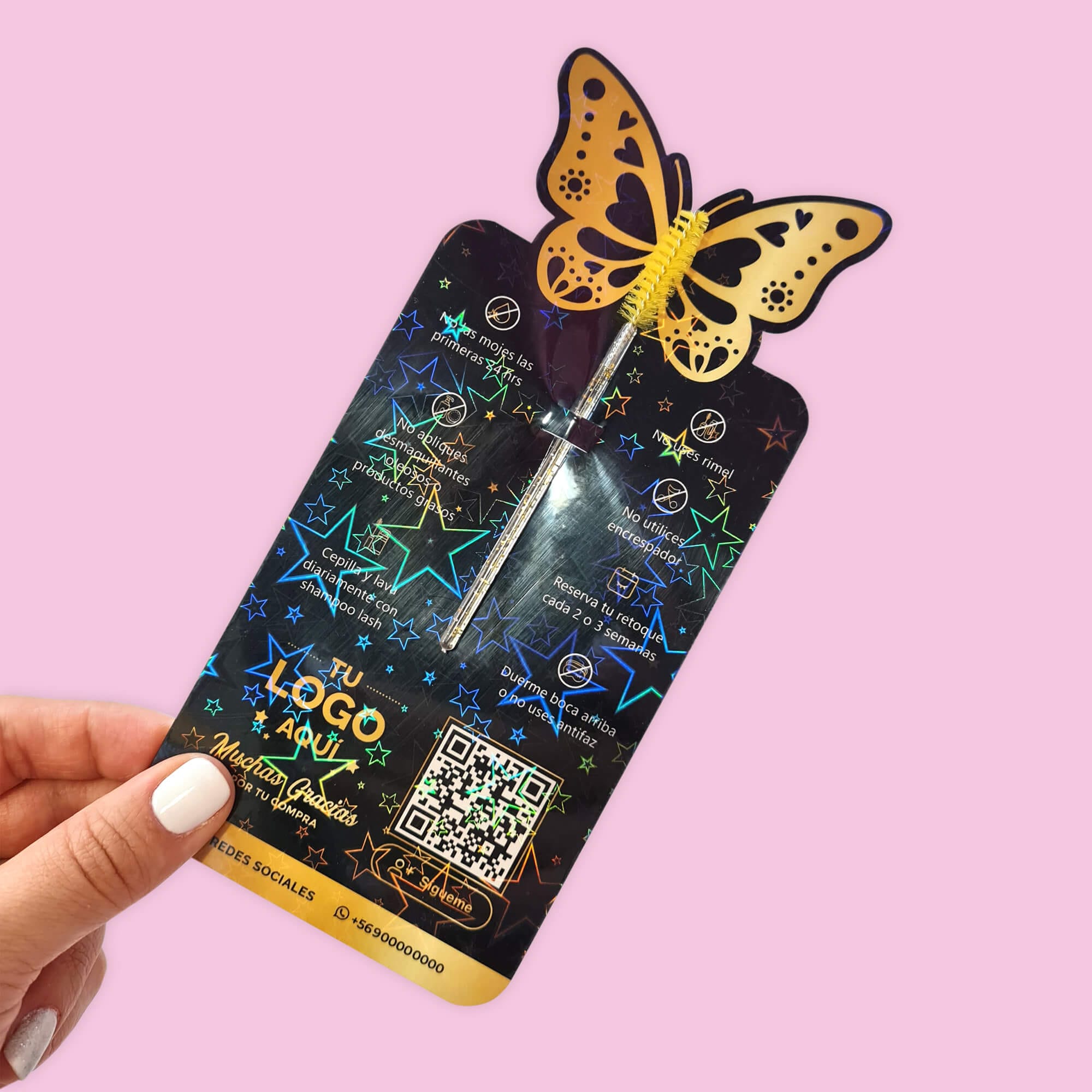 Tarjetas Mariposa de cuidados para pestañas, 6x13cm - Imagen 3