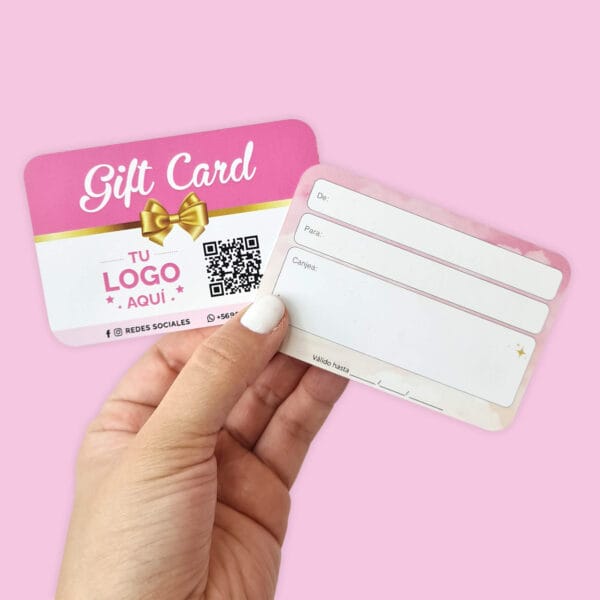 Gift cards clásicas 9x6cm, ambas caras