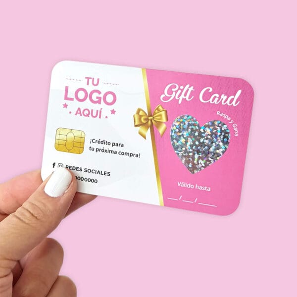Gift cards con raspe 9x6cm, una cara