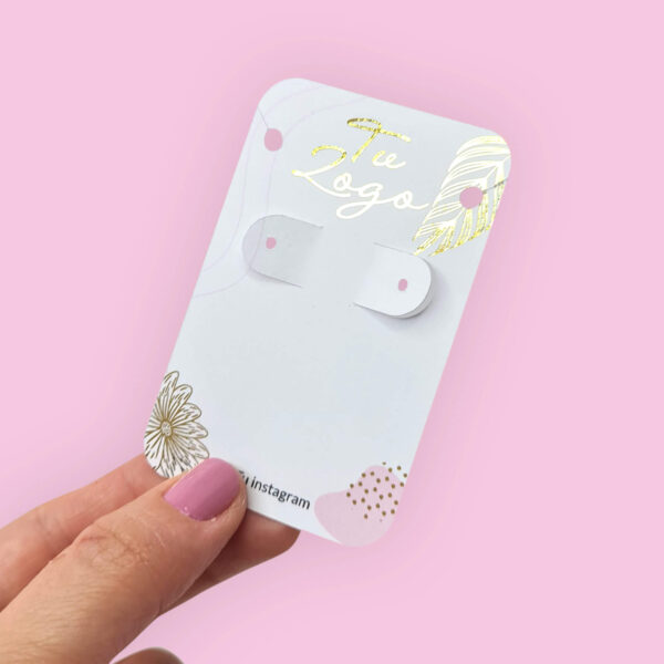Etiquetas para aros y collar 5x8cm con foil