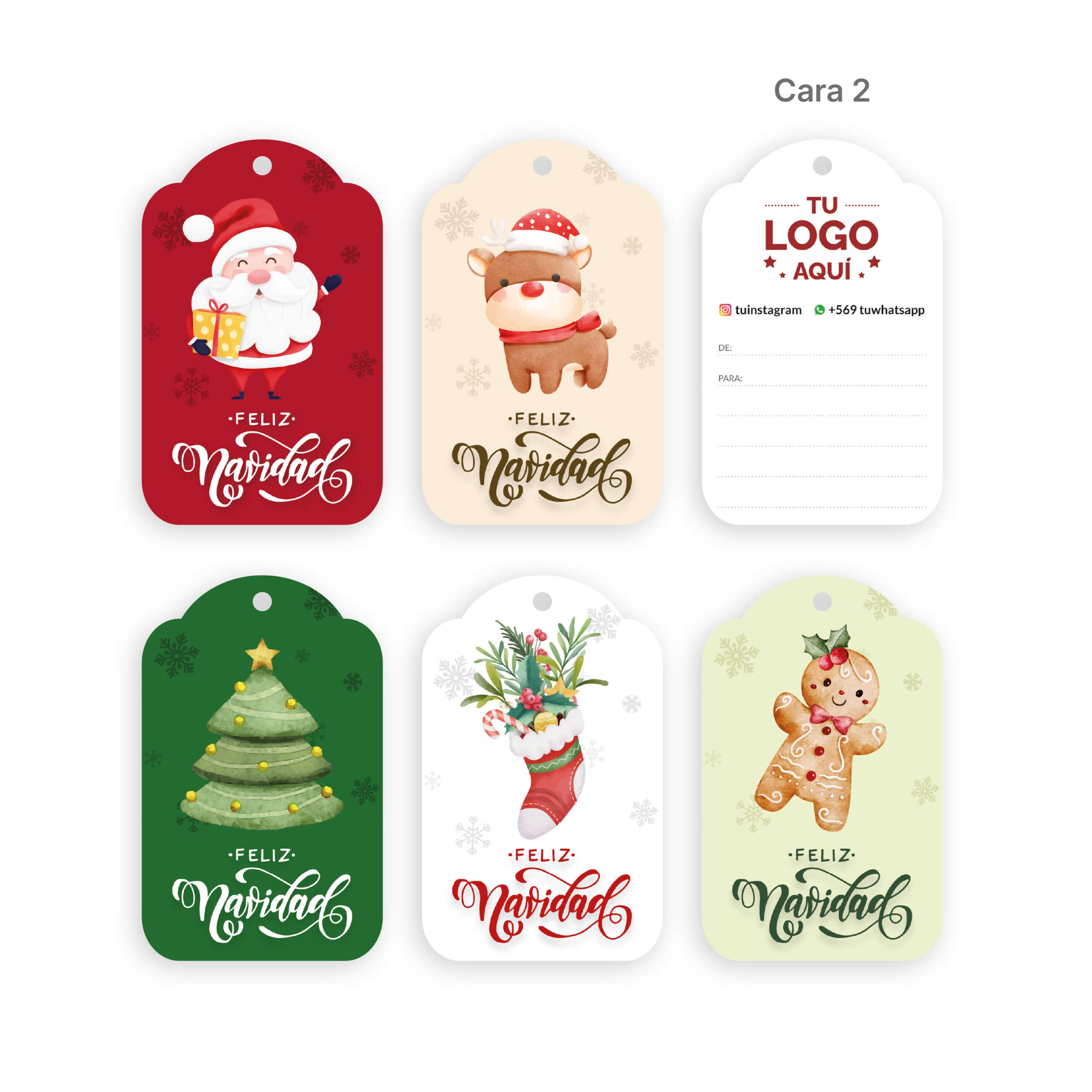 Etiquetas 5x8cm ambas caras, con logo - Imagen 2