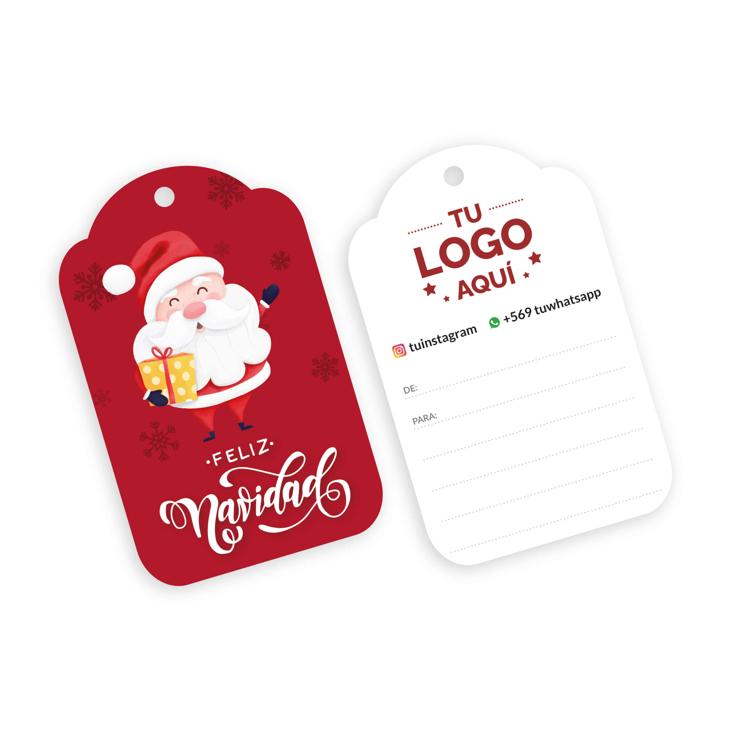 Etiquetas 5x8cm ambas caras, con logo