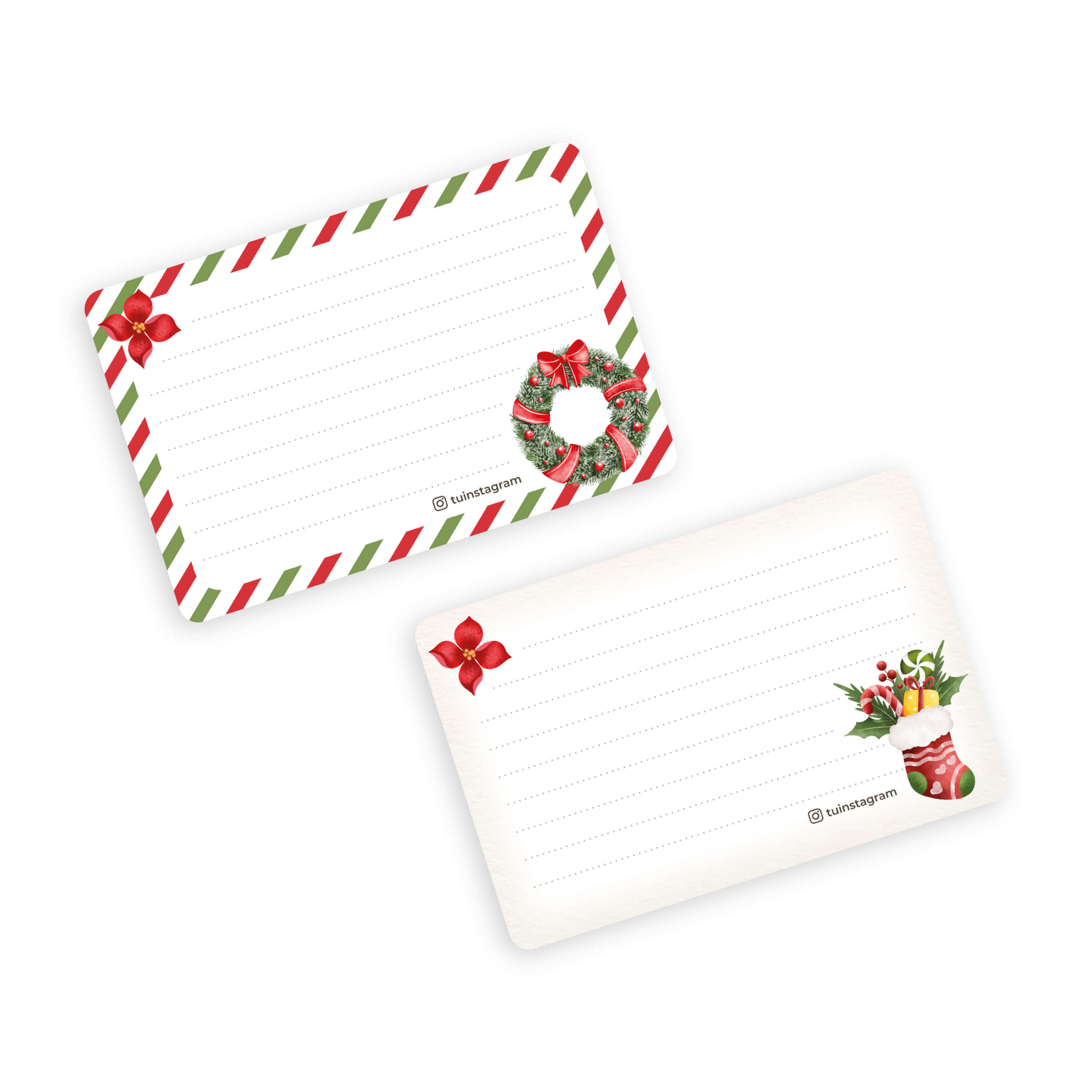 Tarjetas dedicatoria 9x6cm una cara, con redes