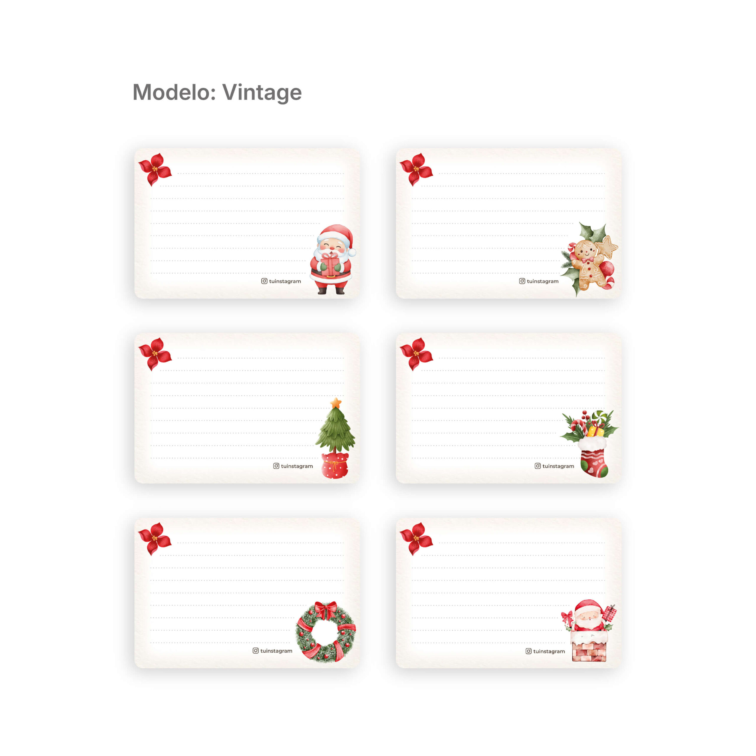 Tarjetas dedicatoria 9x6cm una cara, con redes - Imagen 2