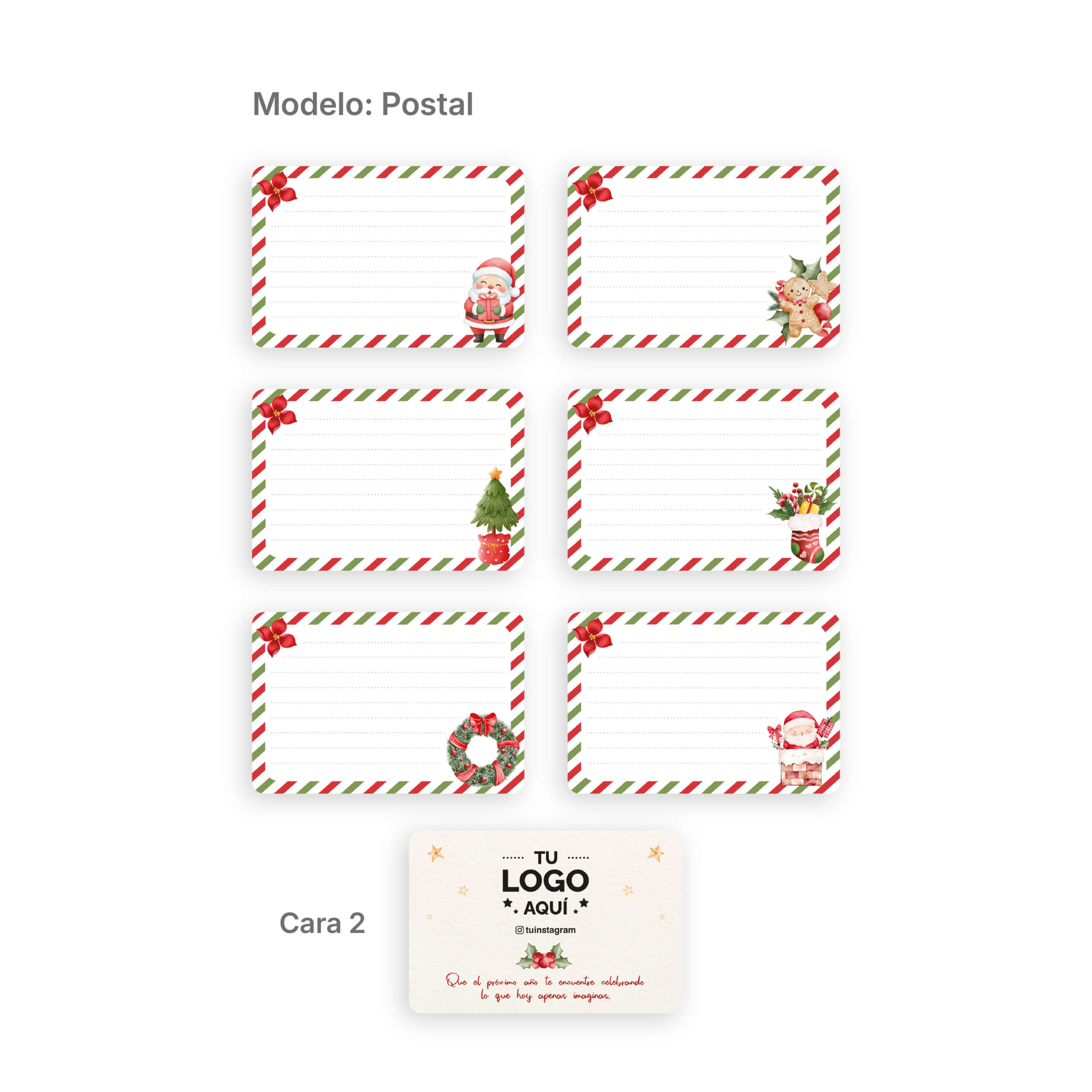 Tarjetas dedicatoria 9x6cm ambas caras, con tu logo - Imagen 2